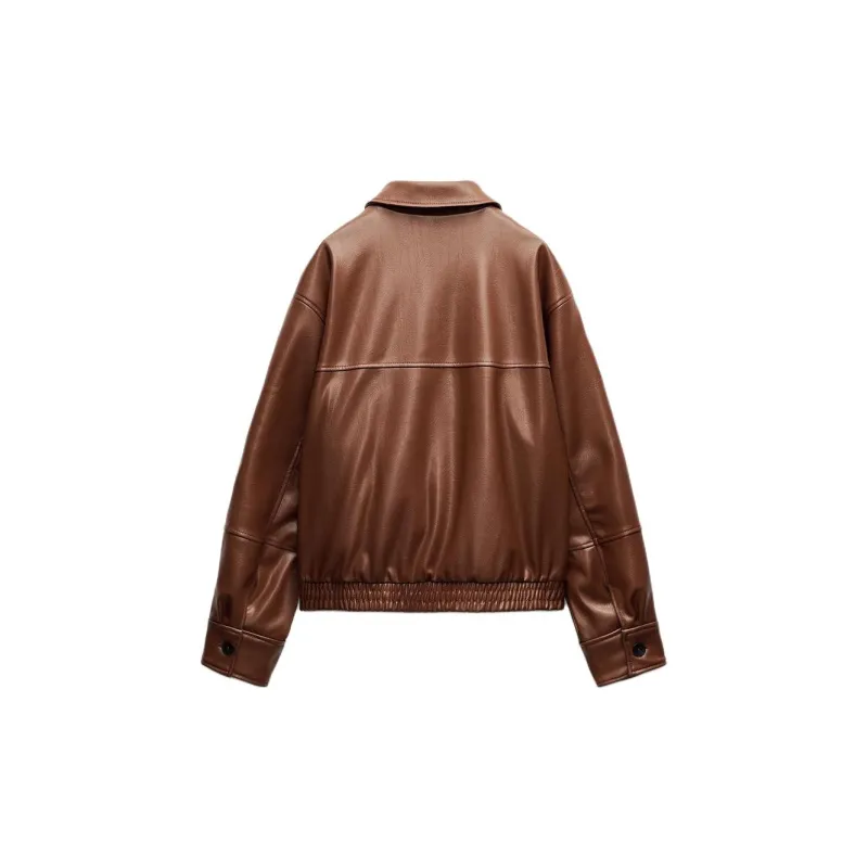 ZARA Jackets Coats Women's Leather Color-1