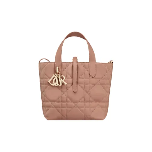 DIOR Toujours Calfskin Tote Bag Shopping Bag Shoulder Bag Crossbody Bag Handbag Small Size Women's Brown
