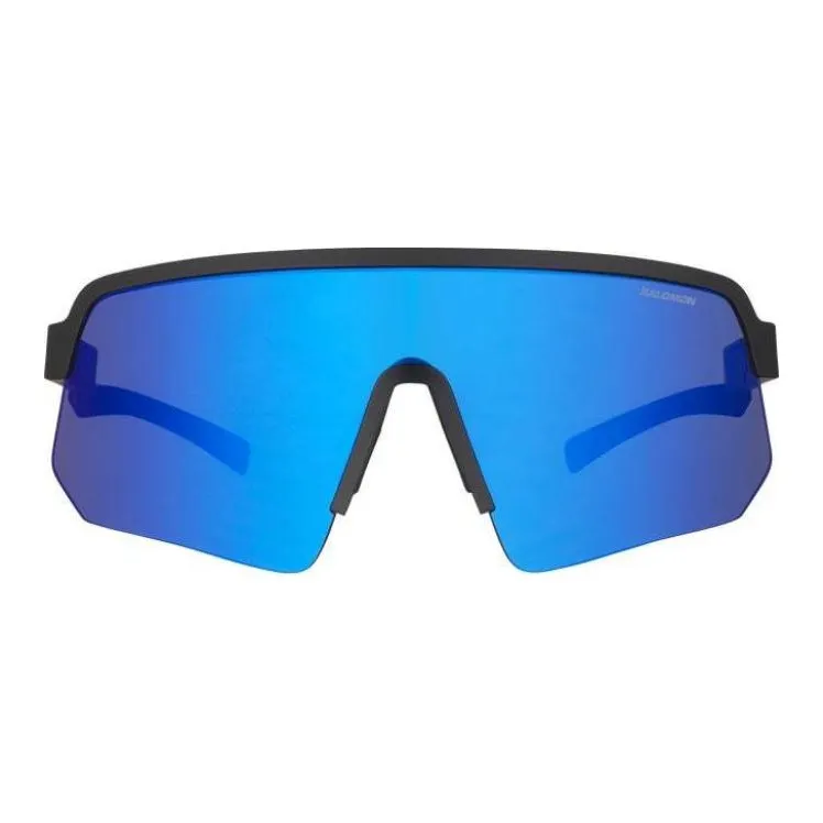 SALOMON Rubber Irregular Shape Sunglasses Men's Black-1