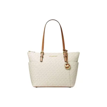MICHAEL KORS Jet Set Leather Tote Bag, Shopping Bag, Handbag, Shoulder Bag Women's White