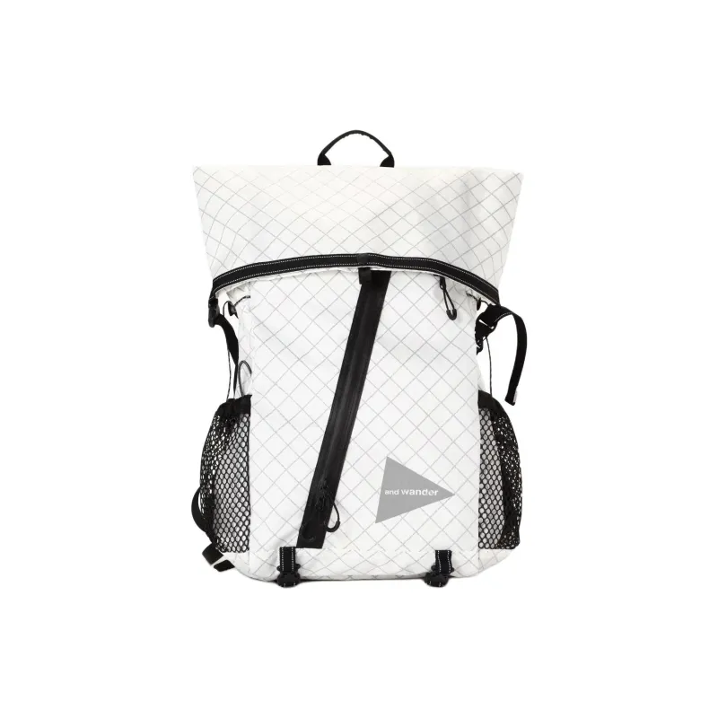 And Wander Polyester Backpack Regular Unisex Ecru-0