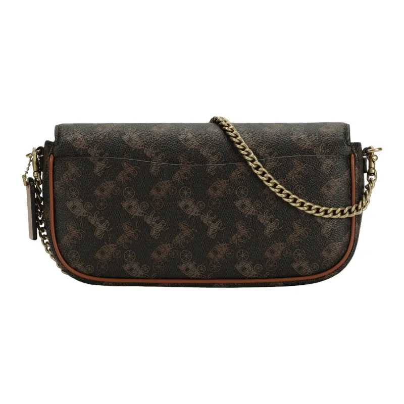 COACH Brook Flap Artificial Leather Shoulder Bag Women's Brown-2
