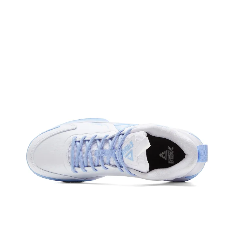 PEAK Cushioning Rebound Wear-Resistant Slip-Resistant Low-Top Performance Basketball Shoes Men's Large White Light Moon-3