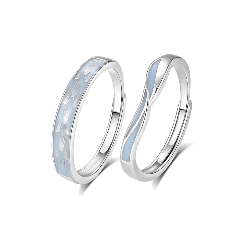 Happy Tide Sterling Silver S999 Rings Unisex-0