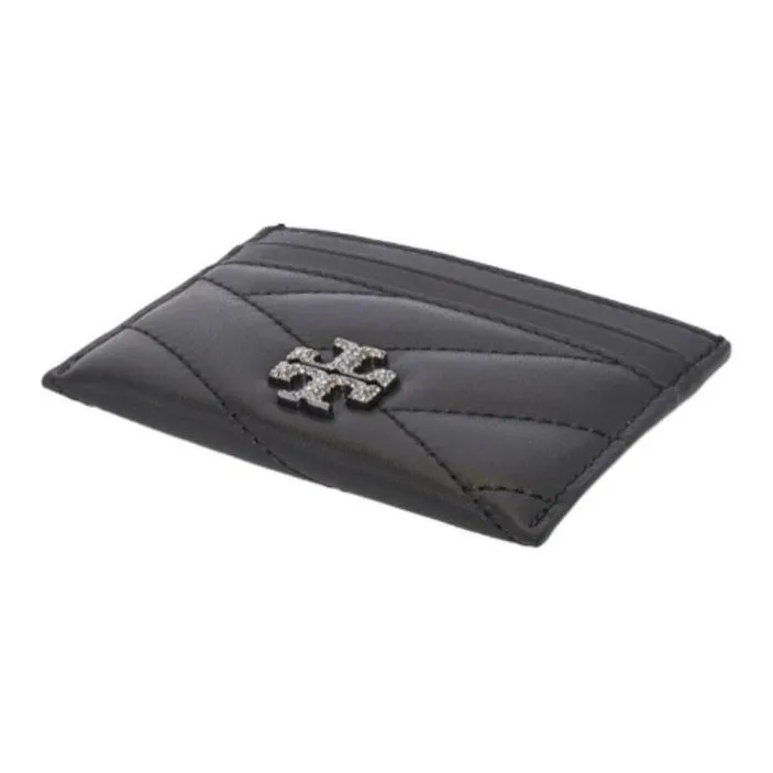 TORY BURCH Kira Herringbone Sheepskin Card Holder Women's Black-3