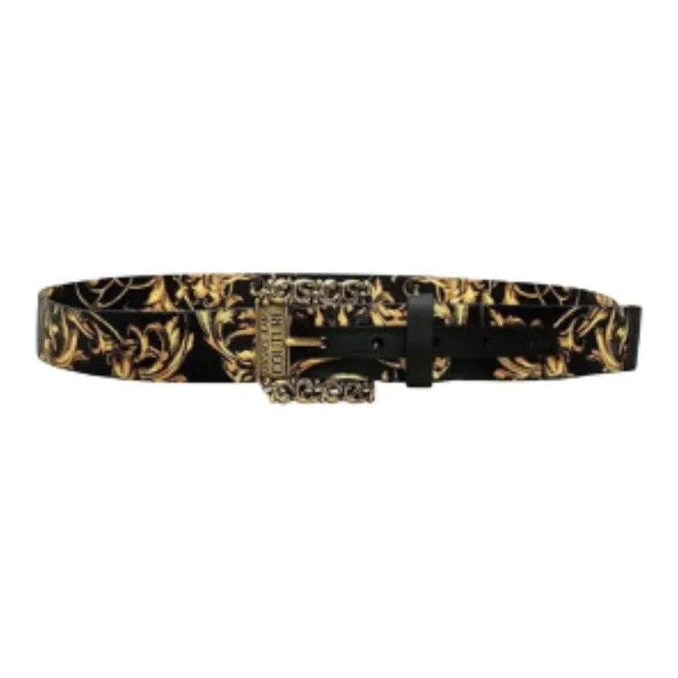 VERSACE JEANS COUTURE Canvas Leather Belts Unisex Multicolor Width 3.5cm-4