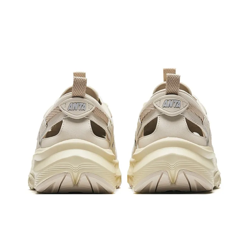 Anta Slip Resistant Breathable Height Increasing Abrasion Resistant Lightweight River Trekking Shoes Men's Beige-3