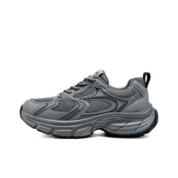 JEEP SPIRIT Cushioning Anti Slip Wear Resistant Breathable Supportive Lightweight Low Top Casual Shoes Men's Time Gray