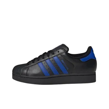 Adidas Originals Superstar 2 Anti Slip Wear Resistant Low Top Skateboard Shoes Unisex Black Blue