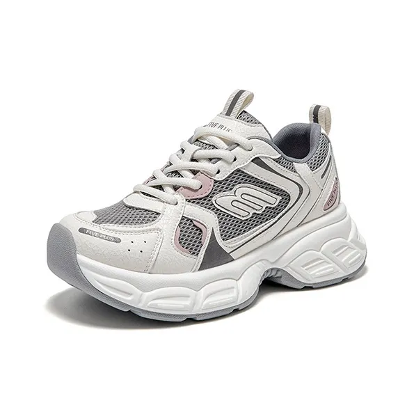 FIVE PLUS Cushioning, Lightweight, Breathable Low Top Chunky Sneakers Women's Gray-1