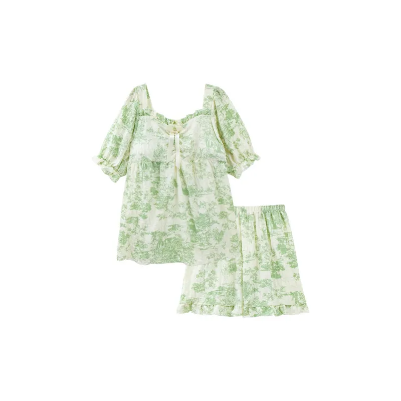 Sleeping Beauty Pajama Set Women's Light Green-0