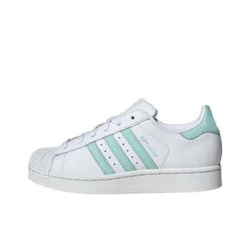 Adidas Originals Superstar 2 Anti Slip Wear Resistant Low Top Skateboard Shoes Women's White Green