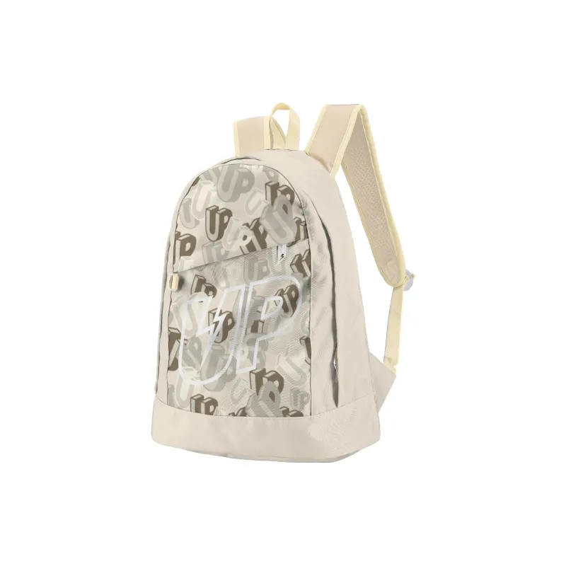 TURN UP Polyester Students Backpack Unisex Ecru-1