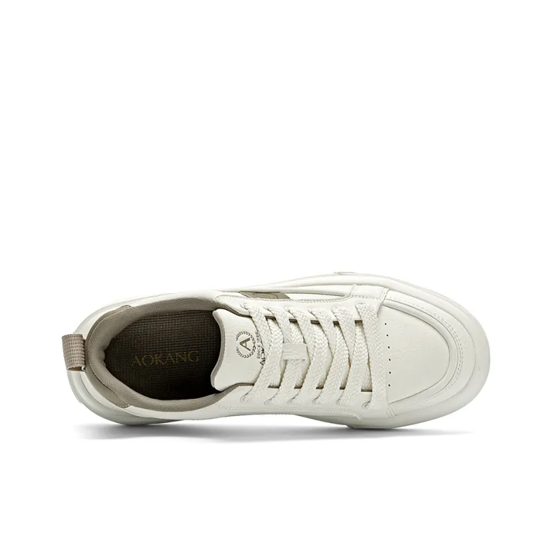 AOKANG Air Force One Series Skateboard Shoes Men Low Top Beige Green, White Red-4