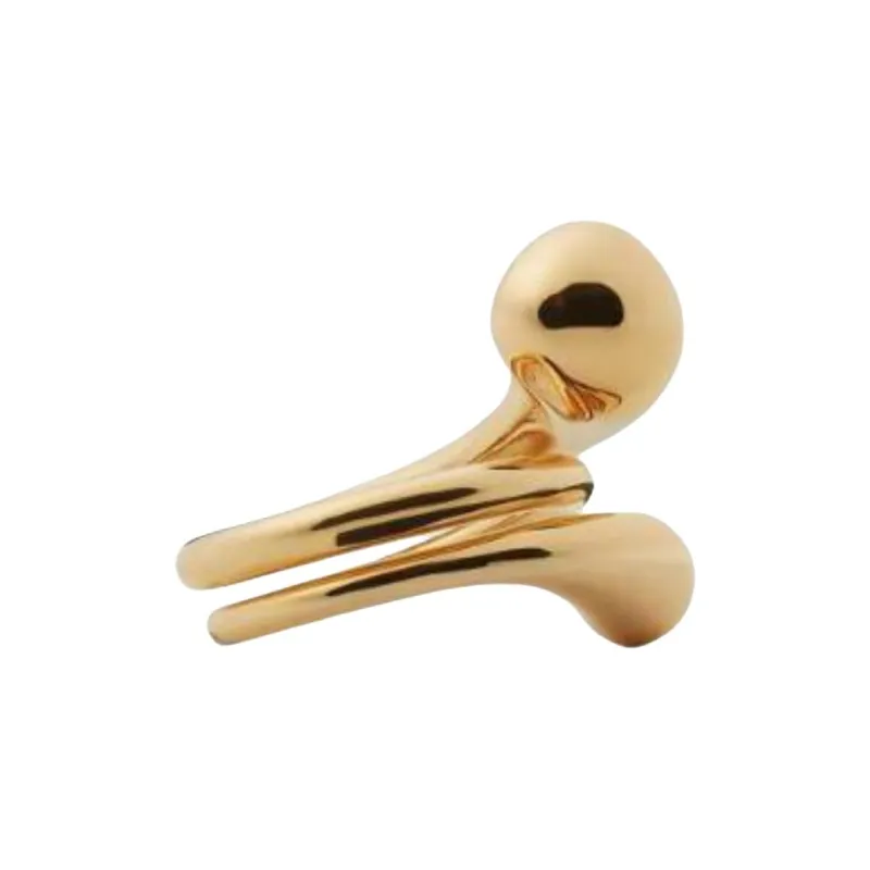 Bottega Veneta 18K Gold Plated, Sterling Silver, Red Agate Rings Women's Gold-3