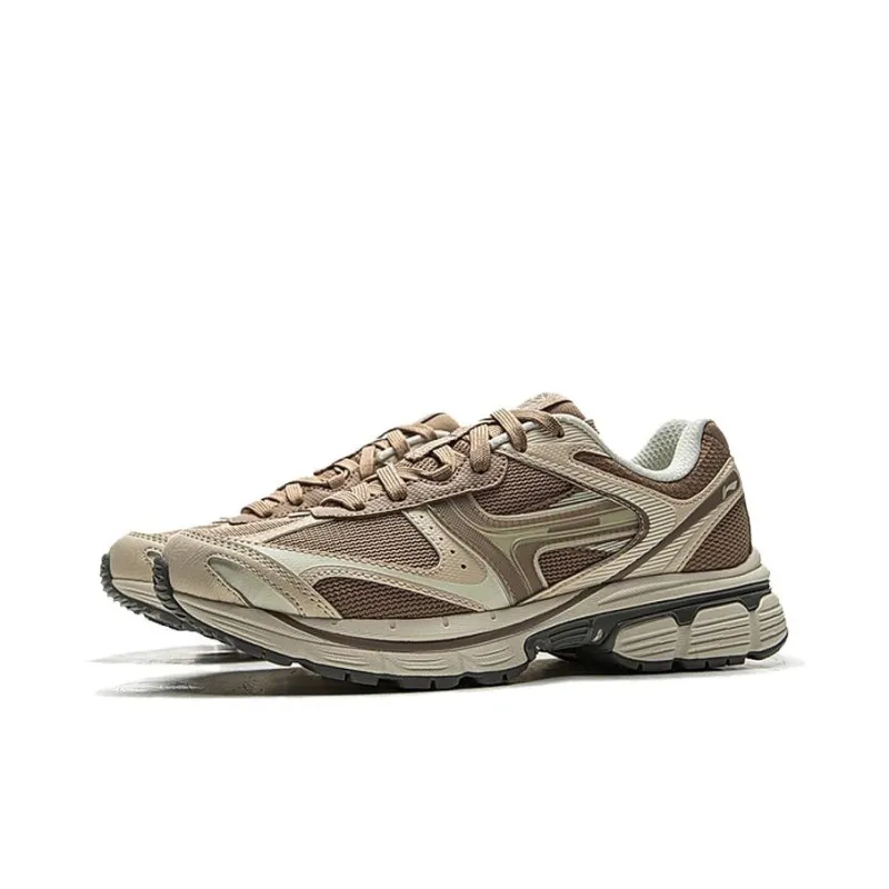 LiNing Pentium P1000 Anti-Slip And Wear-Resistant Coverage Low-Top Casual Running Shoes Women's Brown Beige-2