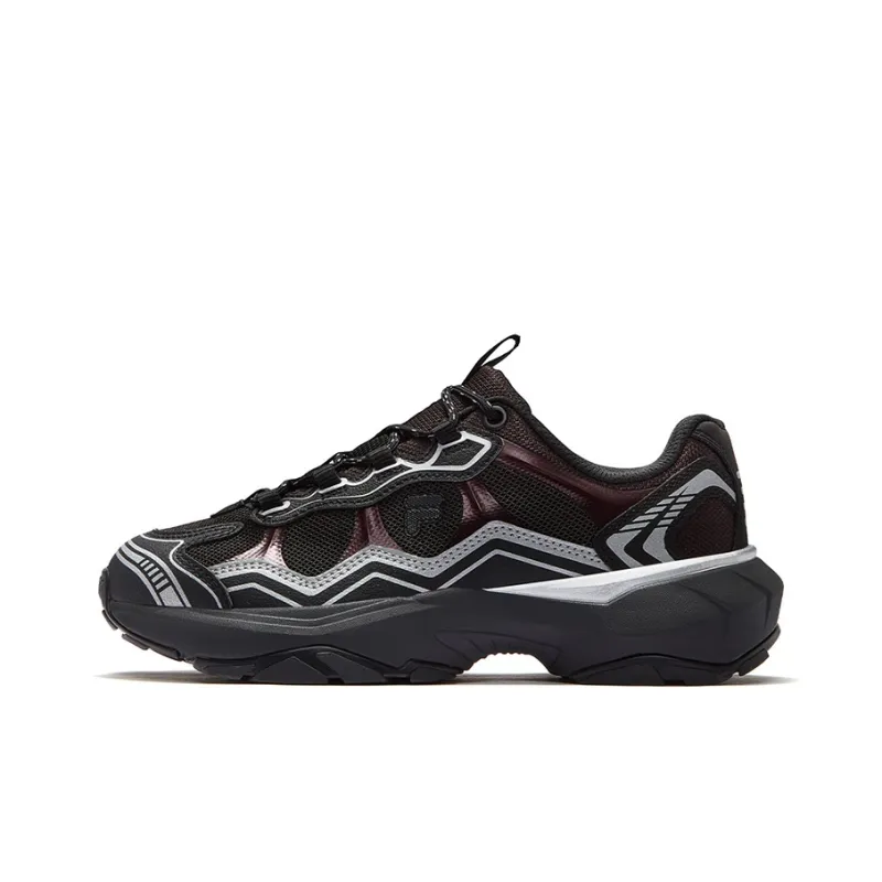 FILA FUSION Anti-Slip Wear-Resistant Low-Top Chunky Sneakers Women's Black-0