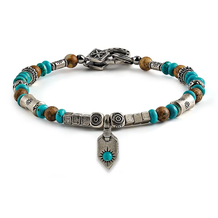 Cuud Blue Turquoise Bracelets Men's-0