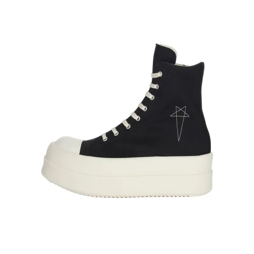 Rick Owens DRKSHDW High Top Canvas Shoes Men's Black