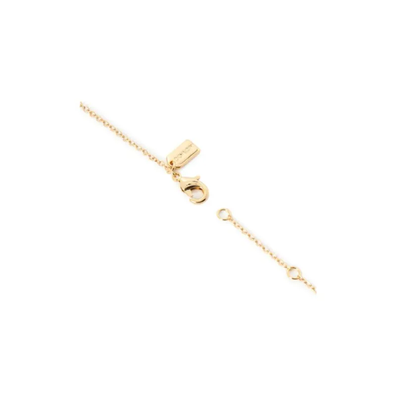 COACH Brass Stud Earrings Women's Gold/Red-4