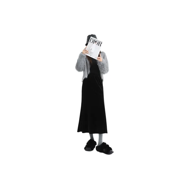 ZAZN Casual Long Skirts Women's Black-5