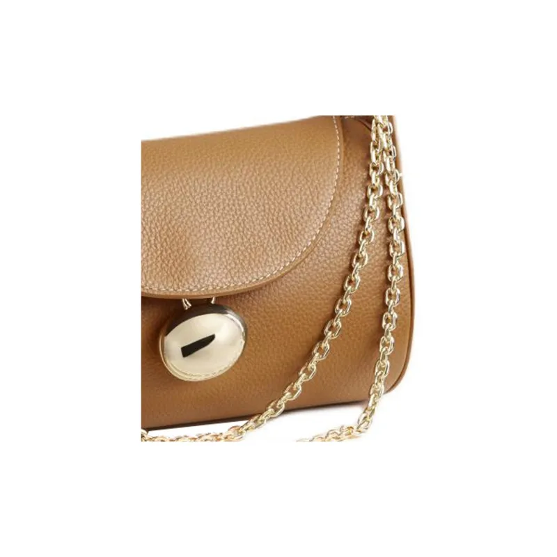 CAFUNE Pebbled Cow Leather Cylinder Bag Shoulder Bag Crossbody Bag Mini Women's Chestnut-3