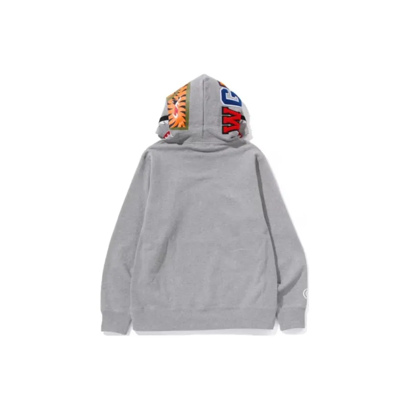 Bape Shark Side Zip Wide Long Length Pullover Hoodie-5
