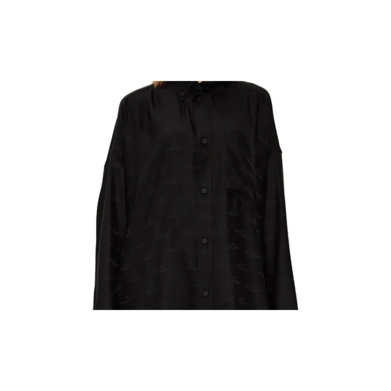 Balenciaga Allover Logo Oversized Shirt-6