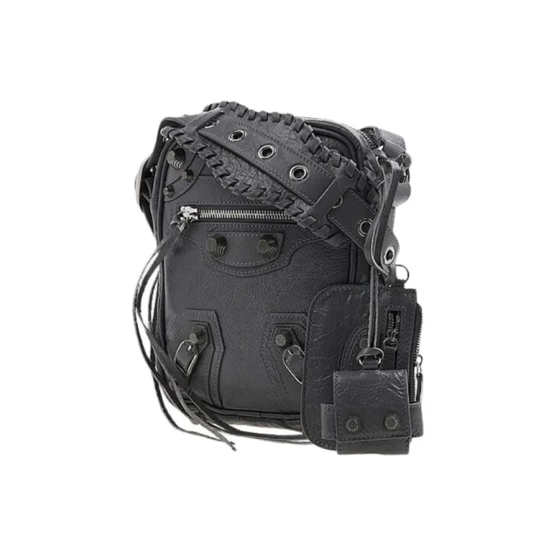 Balenciaga Le Cagole Lambskin Shoulder Bag Men's Dark Gray-1