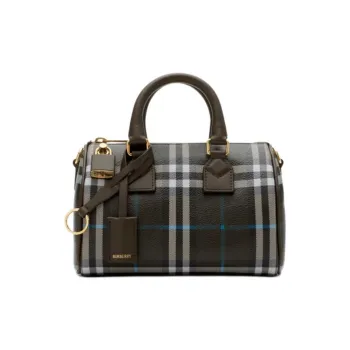 Burberry Cotton Bowling Bag Shoulder Bag Handbag Mini Women's Multicolor