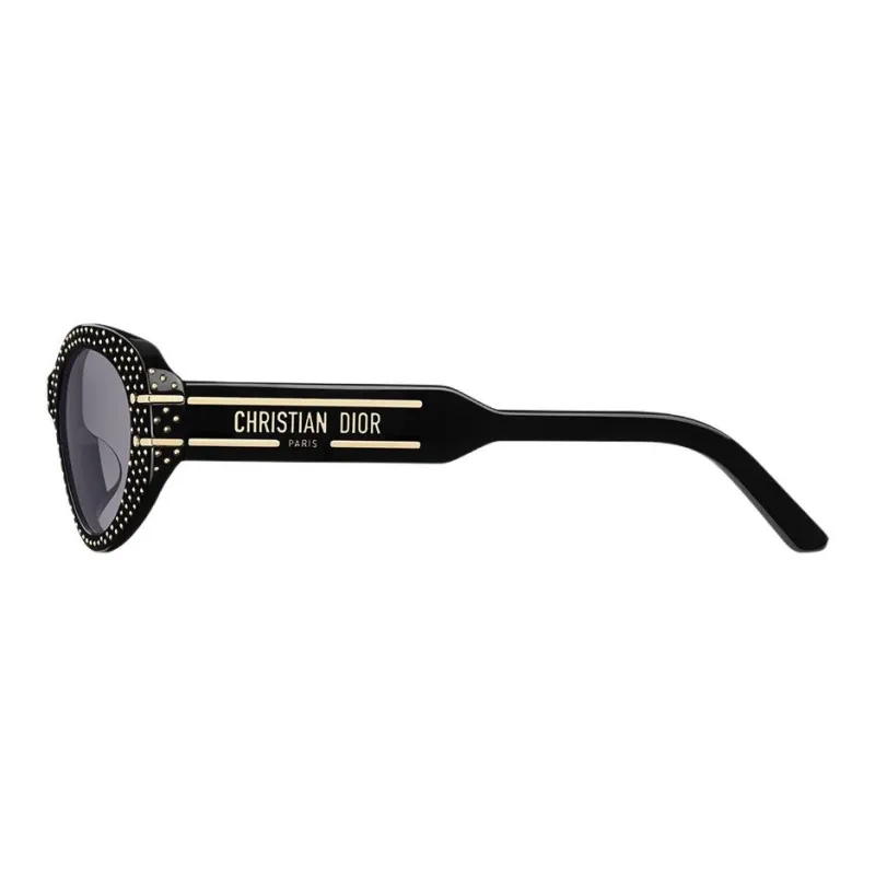 DIOR Acetate Oval Sunglasses Women's Black-2