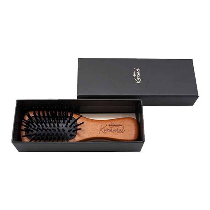 Krramel PINEBOLE Spongy Pig Bristle Hair Brush+Mini Small Comb Portable Balance Oil Hair Care Home And Away-4