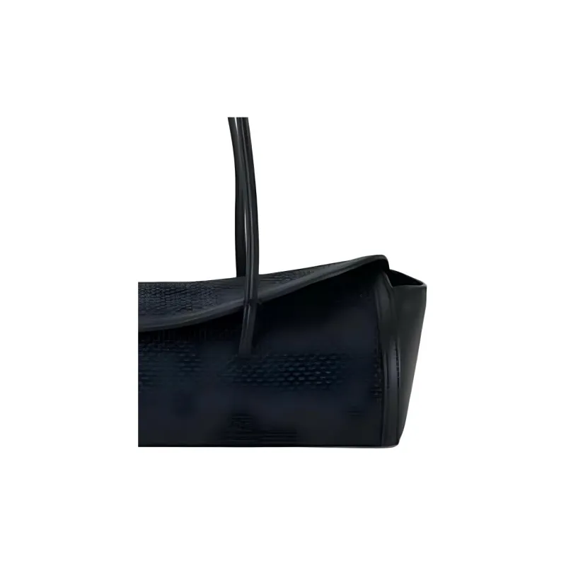 Little Liffner Cow Leather Handbag Shoulder Bag Medium Size Women's Black-3