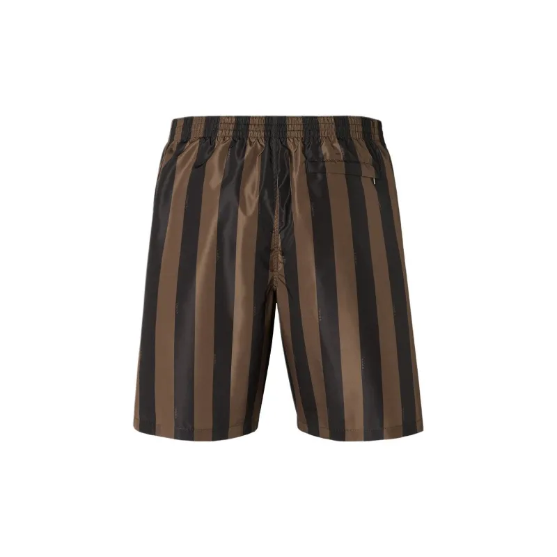 FENDI Striped Drawstring Swim Shorts-1