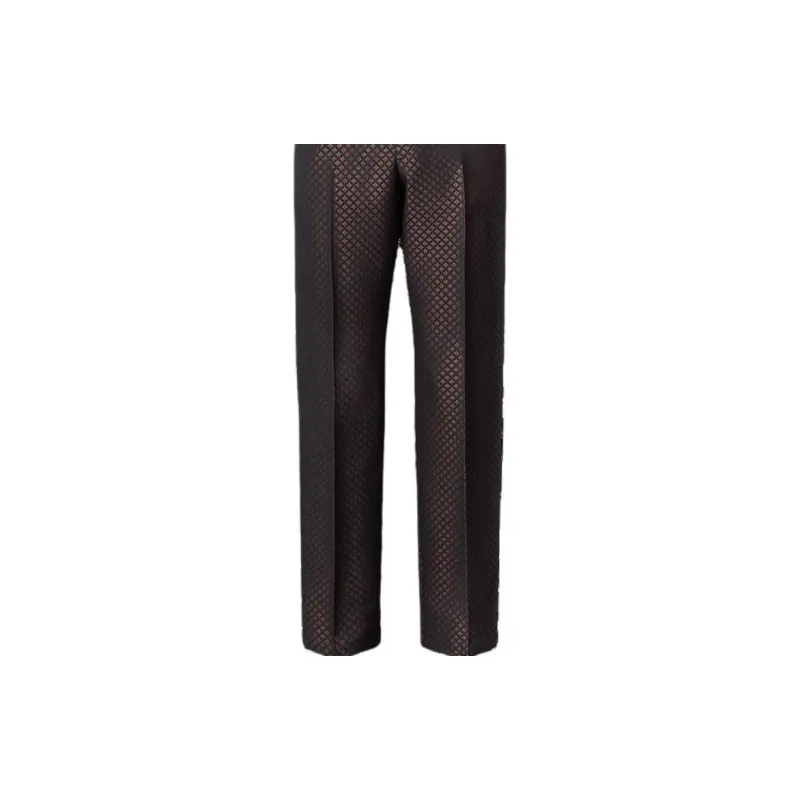 Lv Wool Silk Blend Monogram Evening Cigarette Pants-3