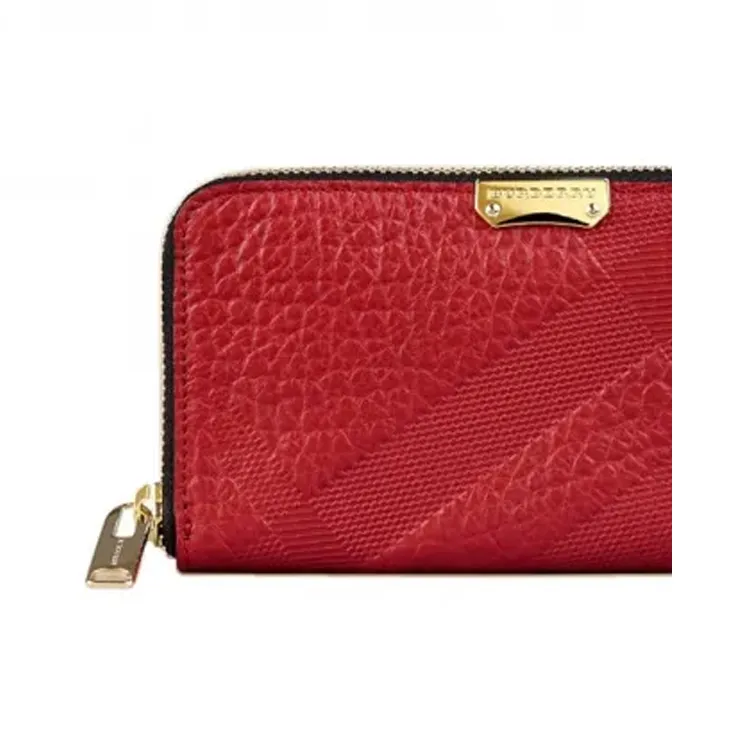 Burberry Leather Wallet Women's Red-1