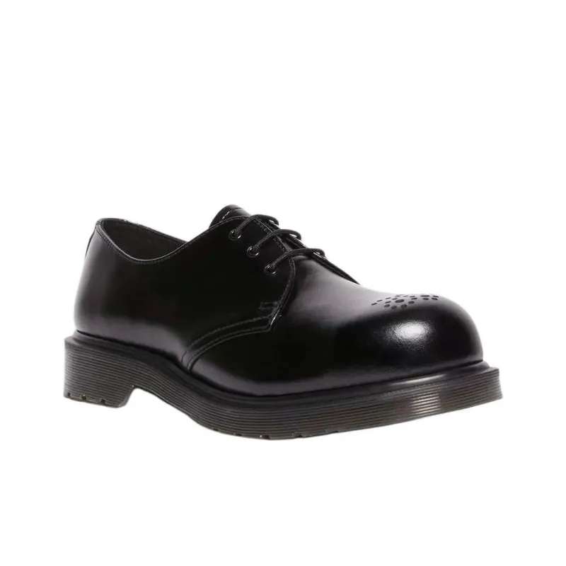 Dr. Martens 1461 Analine Leather Steel Toe Shoes Black-2