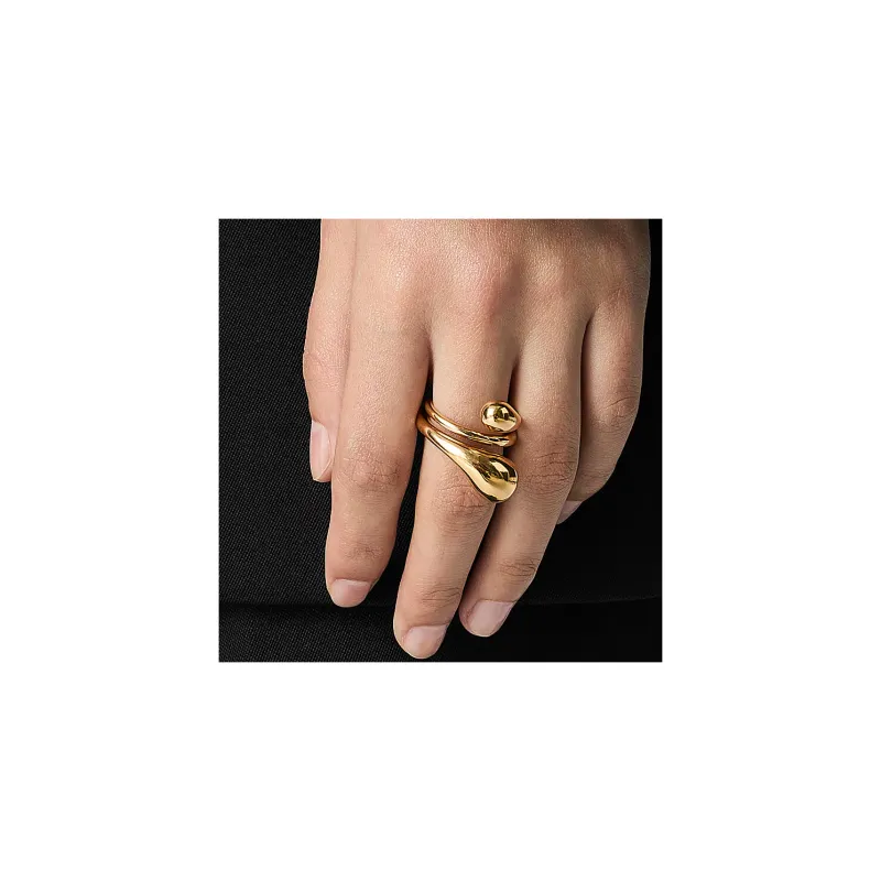 Bottega Veneta 18K Gold Plated, Sterling Silver, Red Agate Rings Women's Gold-4