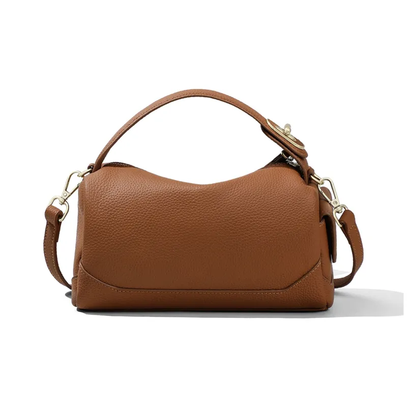 MILLIE'S Cow Leather Patchwork Synthetic Leather Handbags Shoulder Bag Crossbody Bag Regular Women's Dark Brown/White-5