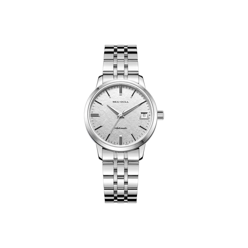 Sea Gull National Glacier Automatic Mechanical Movement Steel Strap Watch Women's Watch Silver Dial-0