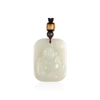 TAMINA Hetian Jade Pendants Pale Greenish White Jade Unisex