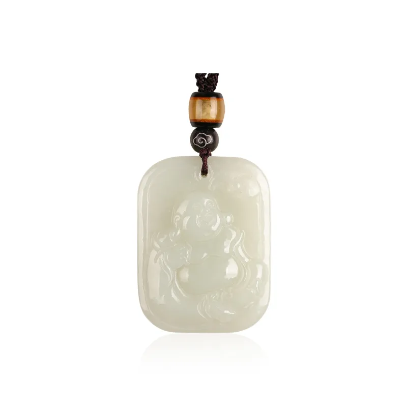TAMINA Hetian Jade Pendants Pale Greenish White Jade Unisex-0