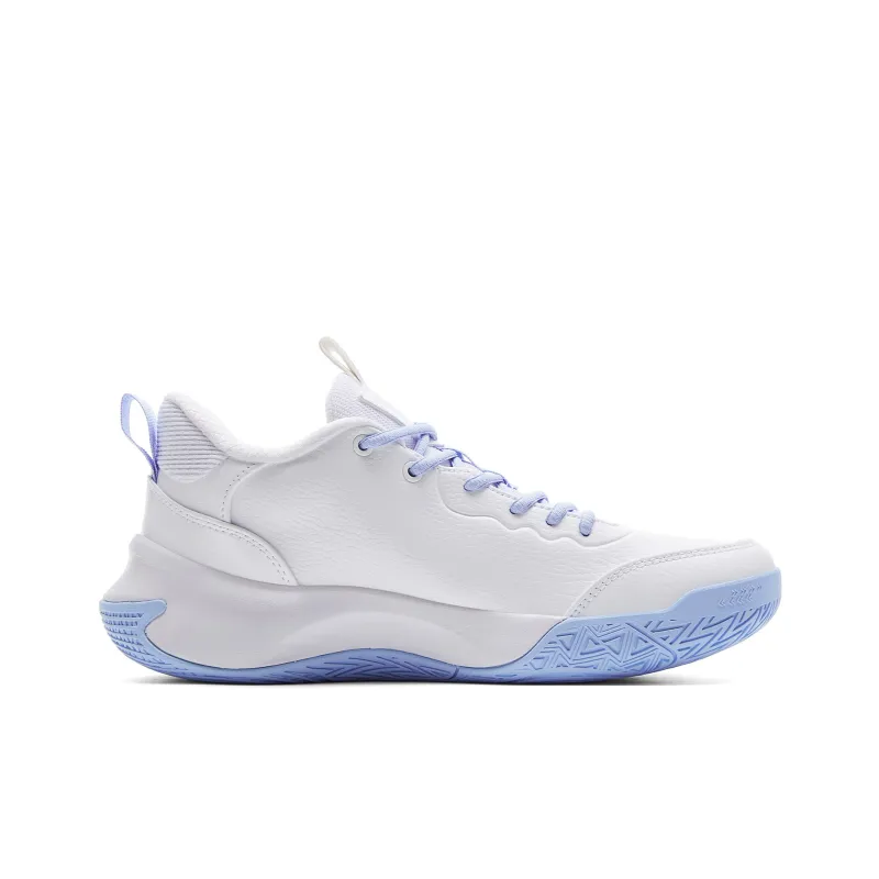PEAK Cushioning Rebound Wear-Resistant Slip-Resistant Low-Top Performance Basketball Shoes Men's Large White Light Moon-1