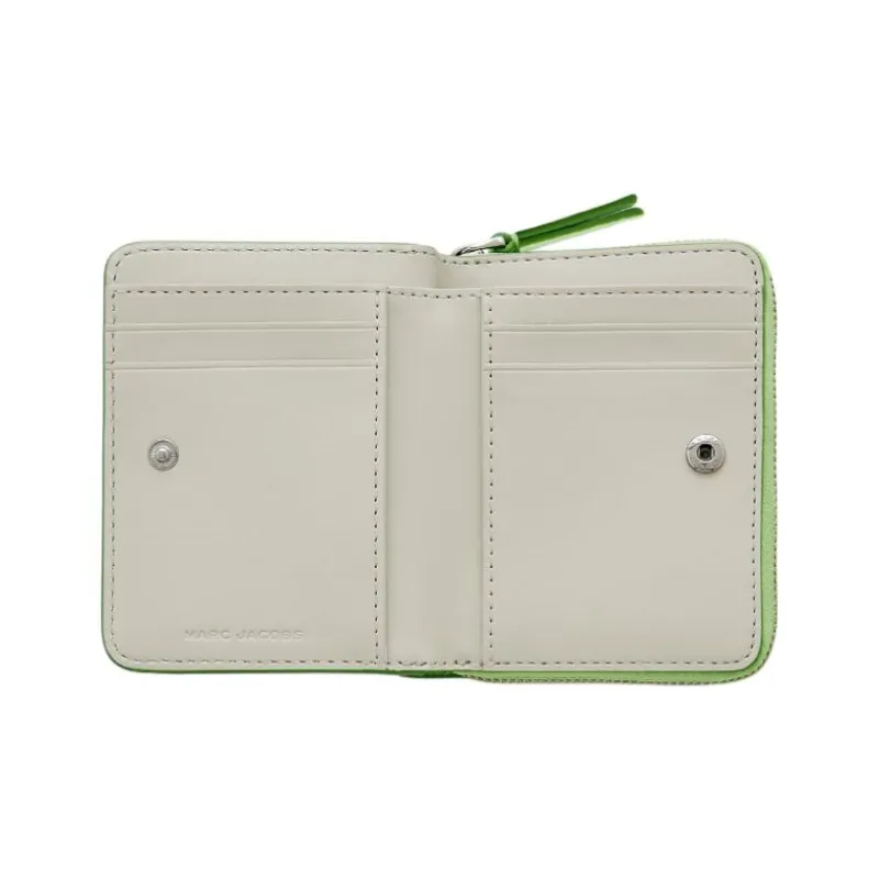 MARC JACOBS Leather Wallet Mini Women's Light Green-3