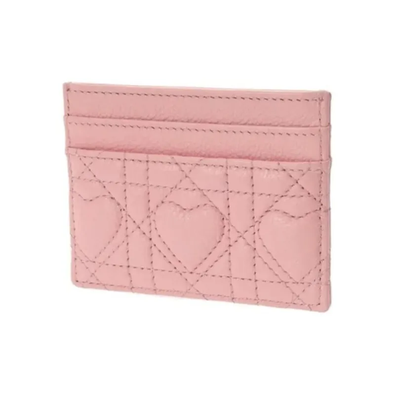DIOR Lambskin Card Holder Women's Pink-1