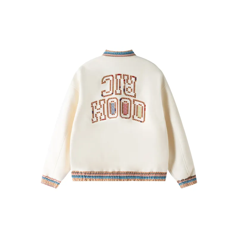 RickyisClown Baseball Jacket Unisex Ecru-1