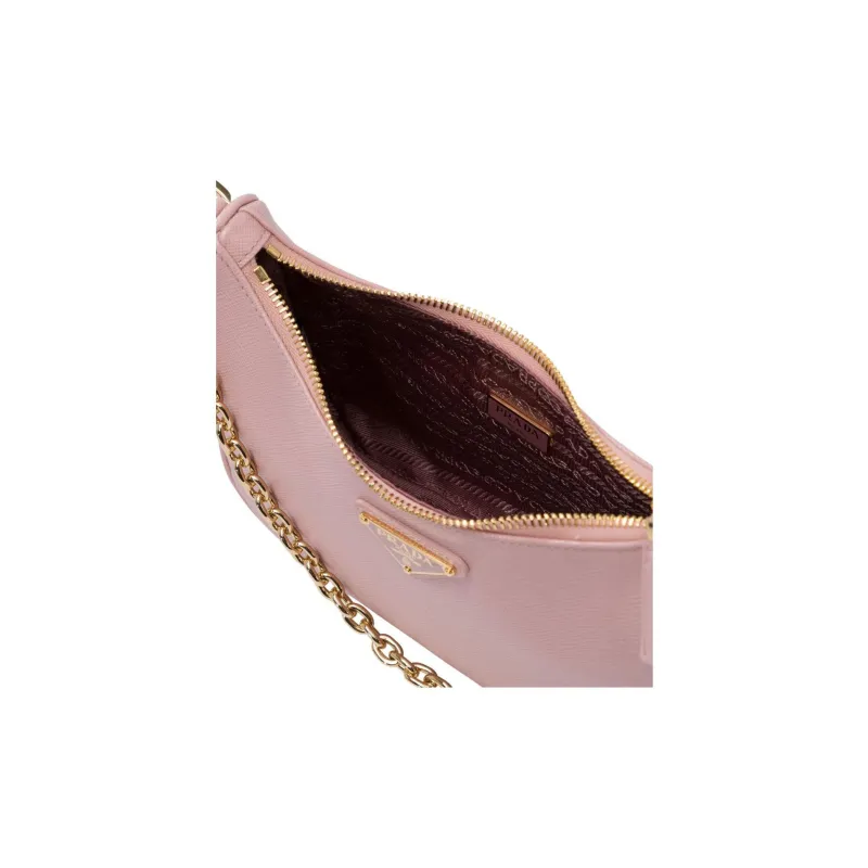PRADA Lambskin Shoulder Bag Mini Women's Pink-4