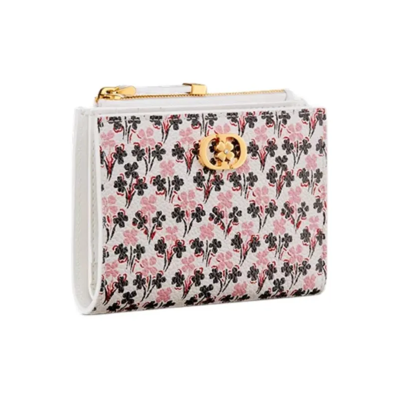 DIOR Caro Calfskin Wallet Women's White-1