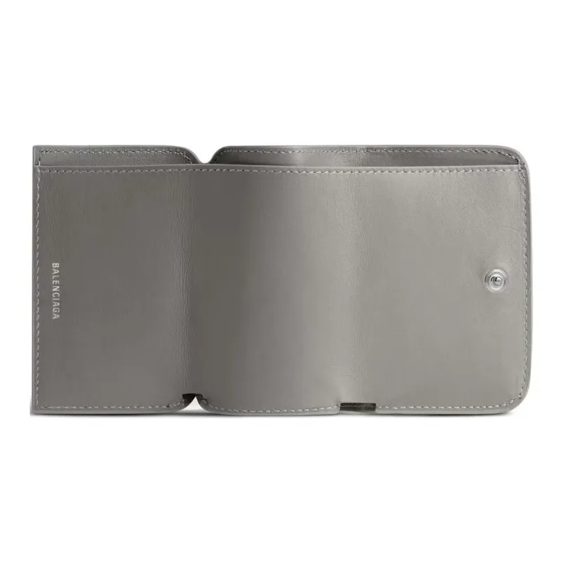 Balenciaga Calfskin Wallet Mini Women's Gray-3