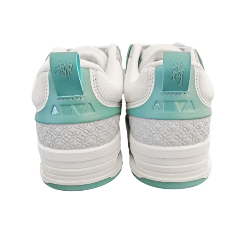 Anta Wear-Resistant Slip-Resistant Coverage Low-Top Skateboard Shoes Women's White Green-2